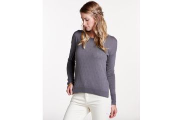 Image of Toad&amp;Co Cambria Pointelle Crew Womens Top, Smoke, Large T1072801-259-L