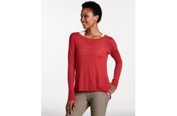 Image of Toad&amp;Co Cambria Pointelle Crew Womens Top, Rhubarb, Large T1072801-659-L