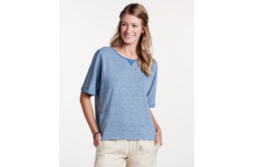 Image of Toad&amp;Co Couvert Hemp Women's Short Sleeve Pullover, Bright Indigo Heather, Large T1082800-909-L
