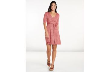 Image of Toad&amp;Co Cue Wrap Cafe Short Sleeve Dress, Guava Wave Print, Large T1772808-670-L