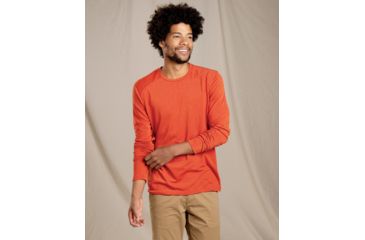 Image of Toad&amp;Co Debug Lightweight Long Sleeve Crew - Mens, Lava Red, Extra Large, T2242709-648-XL