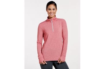 Image of Toad&amp;Co Debug Swifty Womens Quarter Zip Top, Guava Heather, Large, T1241714-666-L