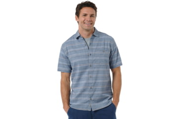 Image of Toad&amp;Co Hardscape Shirt - Men's-Deep Blue Stripe-Medium