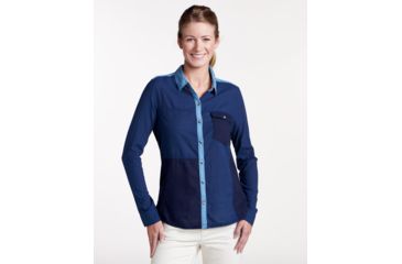 Image of Toad&amp;Co Las Indigas Womens Long Sleeve Shirt, Medium Indigo Solid, Large T1252803-922-L