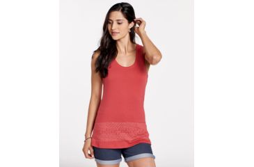 Image of Toad&amp;Co Lean Layering Womens Tank, Rhubarb Border Print, Extra Small T1111500-628-XS