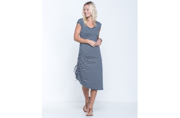 Image of Toad&amp;Co Muse Dress, Deep Navy Balanced Stripe, Extra Small T1772205-915-XS
