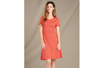Image of Toad&amp;Co Windmere Short Sleeve Dress - Womens, Coral Blaze, Medium, T1772802-631-M