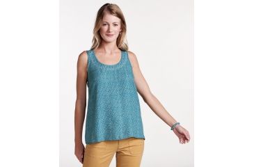 Image of Toad&amp;Co Windsong Sleeveless Women's Tank, Deepwater Diamond Print, Large T1212801-444-L