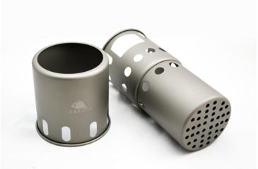 Image of TOAKS Titanium Backpacking Wood Burning Stove, Small, Grey, STV-12