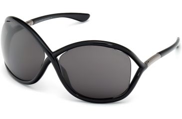 Image of Tom Ford FT0009 Sunglasses - Shiny Black Frame Color, Smoke Lens Color