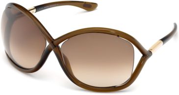 Image of Tom Ford FT0009 Sunglasses - Shiny Dark Brown Frame Color, Gradient Brown Lens Color
