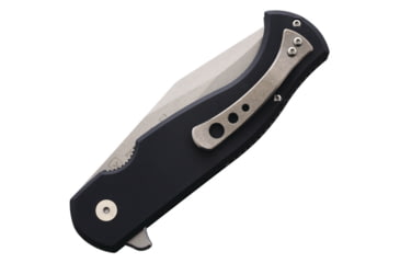 Image of Tools for Gents Eastwood Black Folding Knife by Gudy Van Poppel, 5.25in Closed, 3.75in Stonewash D2 Tool Steel Blade, Black Aluminum Handle, Nylon Sheath, TFG91808