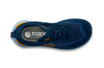 Image of Topo Athletic Vista Trail Running Shoes - Mens, Navy/Orange, 10.0 US, M088-100-NAVORG