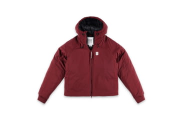 Image of Topo Designs Mountain Puffer Hoodie - Womens, Burgundy, 7090322440245