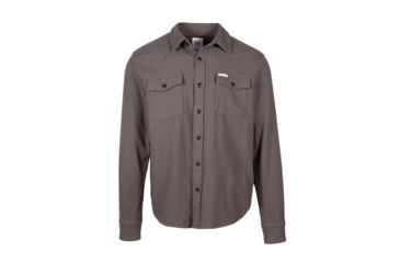 Image of Topo Designs Mountain Solid Shirt - Men's,Twill Flannel, Straight Fit, Charcoal, Small TDMMSSLF19CHSM