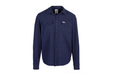 Image of Topo Designs Mountain Solid Shirt - Men's,Twill Flannel, Straight Fit, Navy, X-Large TDMMSSLF19NVXL