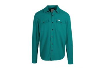 Image of Topo Designs Mountain Solid Shirt - Men's,Twill Flannel, Straight Fit, Teal, Small TDMMSSLF19TLSM
