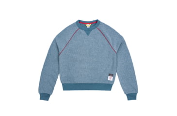 Image of Topo Designs X Alternative Baby Champ Eco-Teddy Sweatshirt - Womens, Extra Small, Eco True Alpine Teal, 4254093869109
