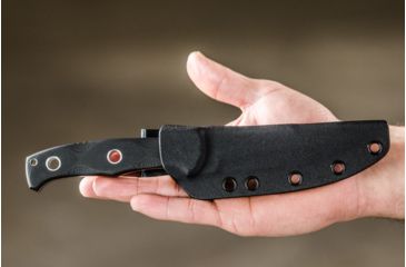 Image of Tops Knives Al Mar Mini Sere Operator, Fixed Blade Knif, 4 in, Tumble Blade Finish, 154cm RC 58-60 Cryo Treated Steel, Black G10 Handle, AMAR-01