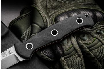 Image of Tops Knives Al Mar Mini Sere Operator, Fixed Blade Knif, 4 in, Tumble Blade Finish, 154cm RC 58-60 Cryo Treated Steel, Black G10 Handle, AMAR-01