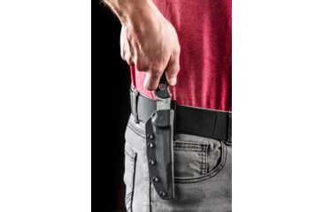 Image of Tops Knives Al Mar Mini Sere Operator, Fixed Blade Knif, 4 in, Tumble Blade Finish, 154cm RC 58-60 Cryo Treated Steel, Black G10 Handle, AMAR-01