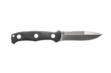Image of Tops Knives Al Mar Mini Sere Operator, Fixed Blade Knif, 4 in, Tumble Blade Finish, 154cm RC 58-60 Cryo Treated Steel, Black G10 Handle, AMAR-01