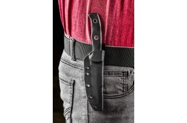 Image of Tops Knives Al Mar Mini Sere Operator, Fixed Blade Knif, 4 in, Tumble Blade Finish, 154cm RC 58-60 Cryo Treated Steel, Black G10 Handle AMAR-01