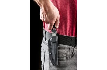 Image of Tops Knives Al Mar Mini Sere Operator, Fixed Blade Knif, 4 in, Tumble Blade Finish, 154cm RC 58-60 Cryo Treated Steel, Black G10 Handle AMAR-01