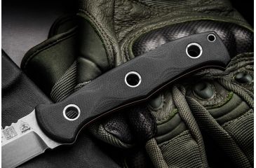 Image of Tops Knives Al Mar Mini Sere Operator, Fixed Blade Knif, 4 in, Tumble Blade Finish, 154cm RC 58-60 Cryo Treated Steel, Black G10 Handle AMAR-01