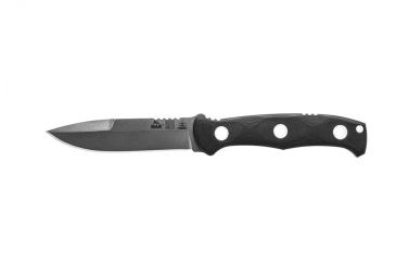 Image of Tops Knives Al Mar Mini Sere Operator, Fixed Blade Knif, 4 in, Tumble Blade Finish, 154cm RC 58-60 Cryo Treated Steel, Black G10 Handle AMAR-01