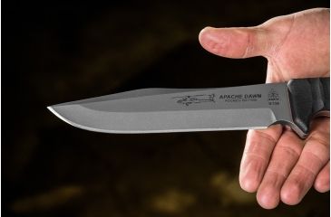 Image of Tops Knives Apache Dawn Rockies Edition Fixed Blade Knife, 6.75 in, Tumble Blade Finish, 1095 RC 56-58 Steel, Black G10 Handle APAD-02