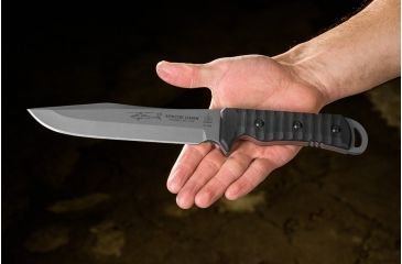 Image of Tops Knives Apache Dawn Rockies Edition Fixed Blade Knife, 6.75 in, Tumble Blade Finish, 1095 RC 56-58 Steel, Black G10 Handle APAD-02