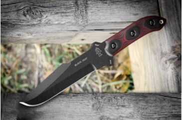 Image of Tops Knives Black Heat Fixed Blade Knife, Red, 6.5in, BLKHT-01