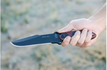 Image of Tops Knives Black Heat Fixed Blade Knife, Red, 6.5in, BLKHT-01