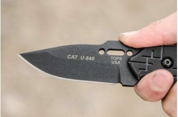Image of Tops Knives CAT #200 Fixed Blade Knife, Black, 3.25in, 200H-01