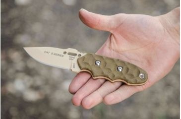 Image of Tops Knives CAT #200 S-Series Fixed Blade Knife, Green Canvas, 3.25in, 200S-04
