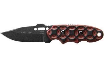 Image of Tops Knives CAT #200 S-Series Fixed Blade Knife, Red/Black, 3.25in, 200S-05
