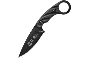 Image of TOPS Knives CUT Combat Utility Tool Knife, 8.5in Overall, 4.25in Black Traction Coated 1095Hc Steel Drop Point, Black Canvas Micarta Handle, Dragonfly Tread Handle, Black Kydex Sheath, CUT-40-A
