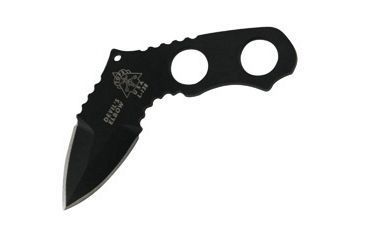 Image of Tops Knives Devil's Elbow, Black Linen Micarta Handle, Blk Blade, Sheath TKDEV-02