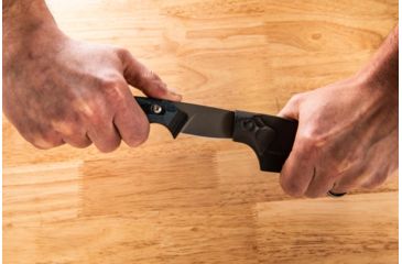 Image of TOPS Knives Dicer 3 Paring Kitchen Knife, 3.5in, CPM S35Vn Steel, Drop Point, Black Canvas Micarta/Blue-Black G10 Handle DCR3-01
