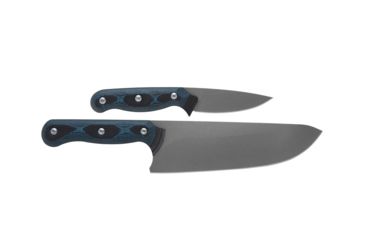 Image of TOPS Knives Dicer 8-3 Kitchen Knife Combo, 7.75in/3.5in, CPM S35Vn Steel, Drop Point, Black Canvas Micarta/Blue-Black G10 Handle DCR-83