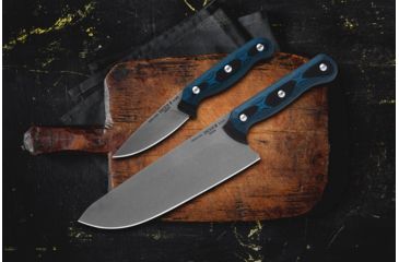 Image of TOPS Knives Dicer 8-3 Kitchen Knife Combo, 7.75in/3.5in, CPM S35Vn Steel, Drop Point, Black Canvas Micarta/Blue-Black G10 Handle DCR-83