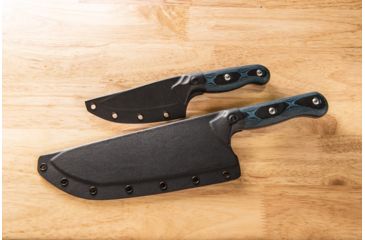 Image of TOPS Knives Dicer 8-3 Kitchen Knife Combo, 7.75in/3.5in, CPM S35Vn Steel, Drop Point, Black Canvas Micarta/Blue-Black G10 Handle DCR-83