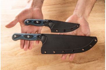 Image of TOPS Knives Dicer 8-3 Kitchen Knife Combo, 7.75in/3.5in, CPM S35Vn Steel, Drop Point, Black Canvas Micarta/Blue-Black G10 Handle DCR-83