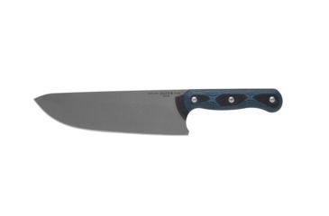 Image of TOPS Knives Dicer 8 Chef Kitchen Knife, 7.75in, CPM S35Vn Steel, Drop Point, Black Canvas Micarta/Blue-Black G10 Handle DCR8-01