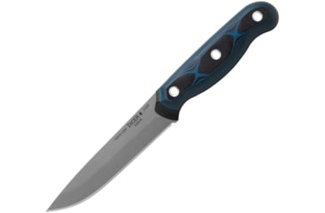 Image of TOPS Knives Dicer Steak Knife, 4.38 tumbled finish S35VN stainless blade, Black and blue G10 handle, DCR4-01