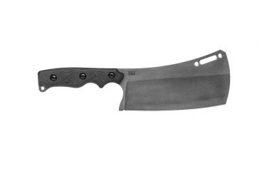 Image of Tops Knives El Chappo Fixed Blade Knif, 6 in Acid Rain Blade, 1095 RC 56-58 Steel, Black Canvas Micarta Handle ECHA-02