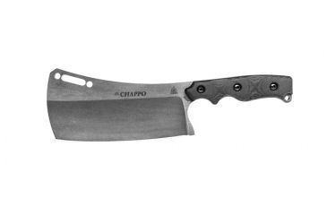 Image of Tops Knives El Chappo Fixed Blade Knif, 6 in Acid Rain Blade, 1095 RC 56-58 Steel, Black Canvas Micarta Handle ECHA-02