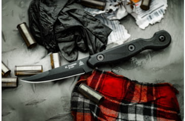 Image of TOPS Knives El Pionero Blackout Edition Fixed Blade Knife, 3.38in, 1095 Steel, Spear Point, Black G10 Handle, ELPO-03