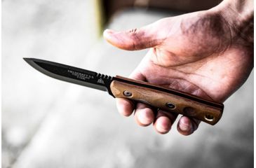 Image of TOPS Knives Fieldcraft 3.5 Fixed Blade Knife, 3.75in, 1095 RC 56-58 Steel Blade, Tan Canvas Micarta Handle, MBROS-01